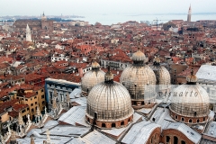Roofs of Basilica di San Marco with a view of San Marco